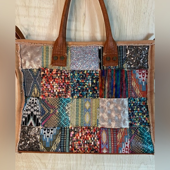 ANTIK KRAFT SWEET MEMORIES TOTE Multicolor Anthropologie Vegan Shoulder Bag - Picture 2 of 13